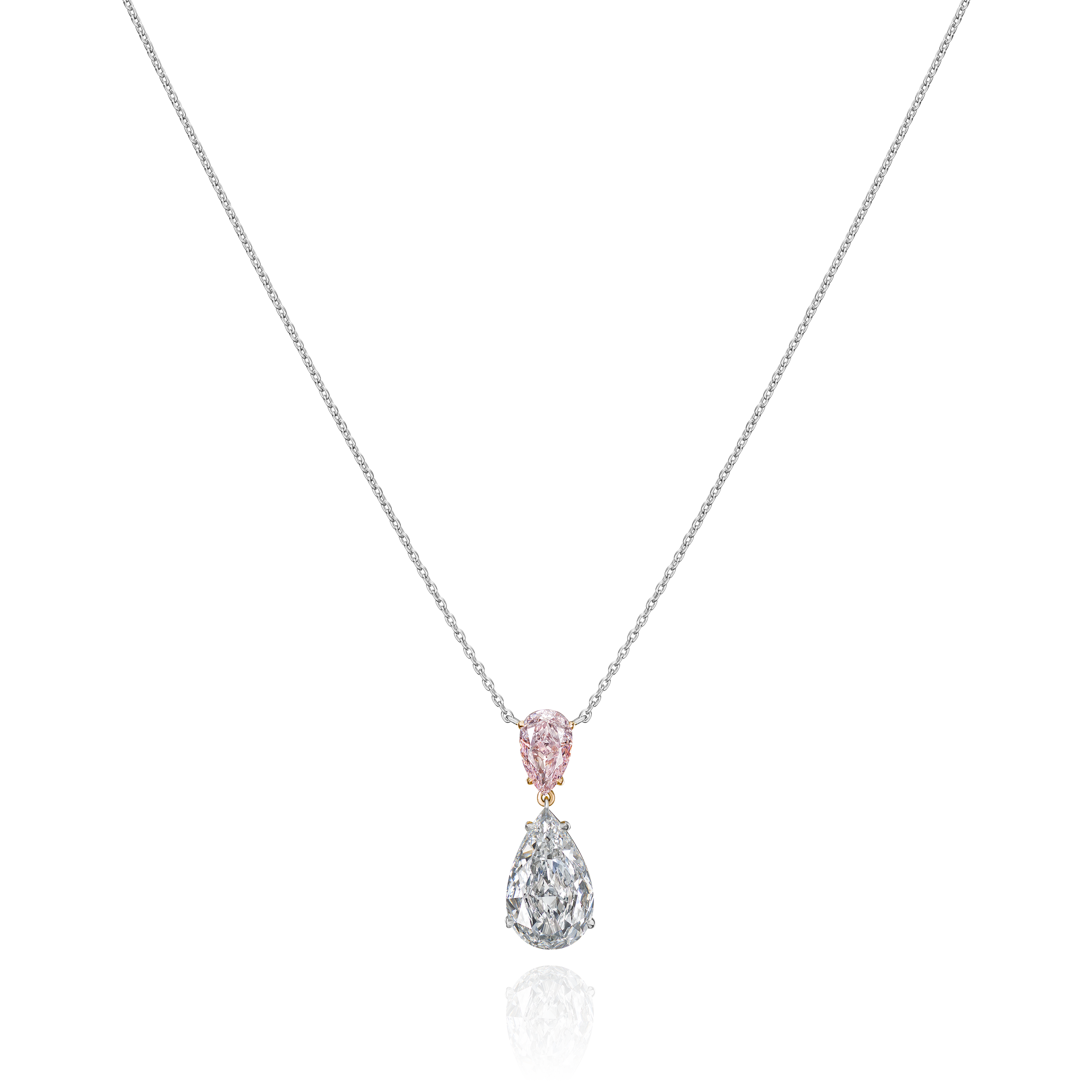 3.18 carat Pear Shape & Pink Diamond Pendant Necklace — Shreve, Crump & Low