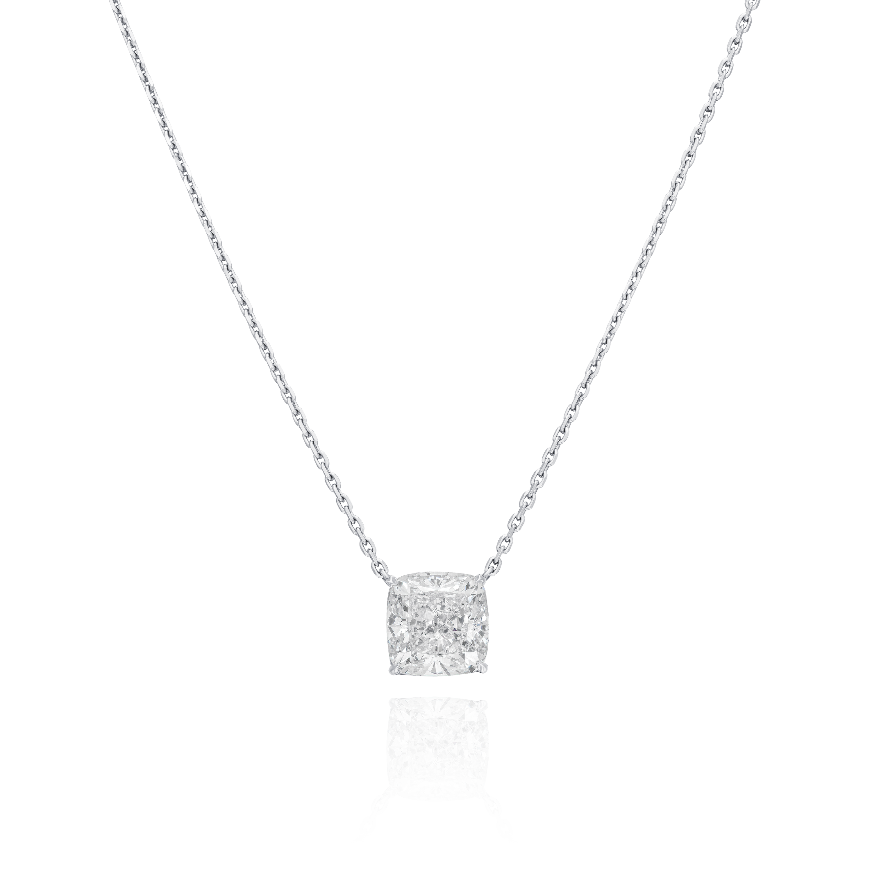 Platinum Cushion Cut Diamond Pendant