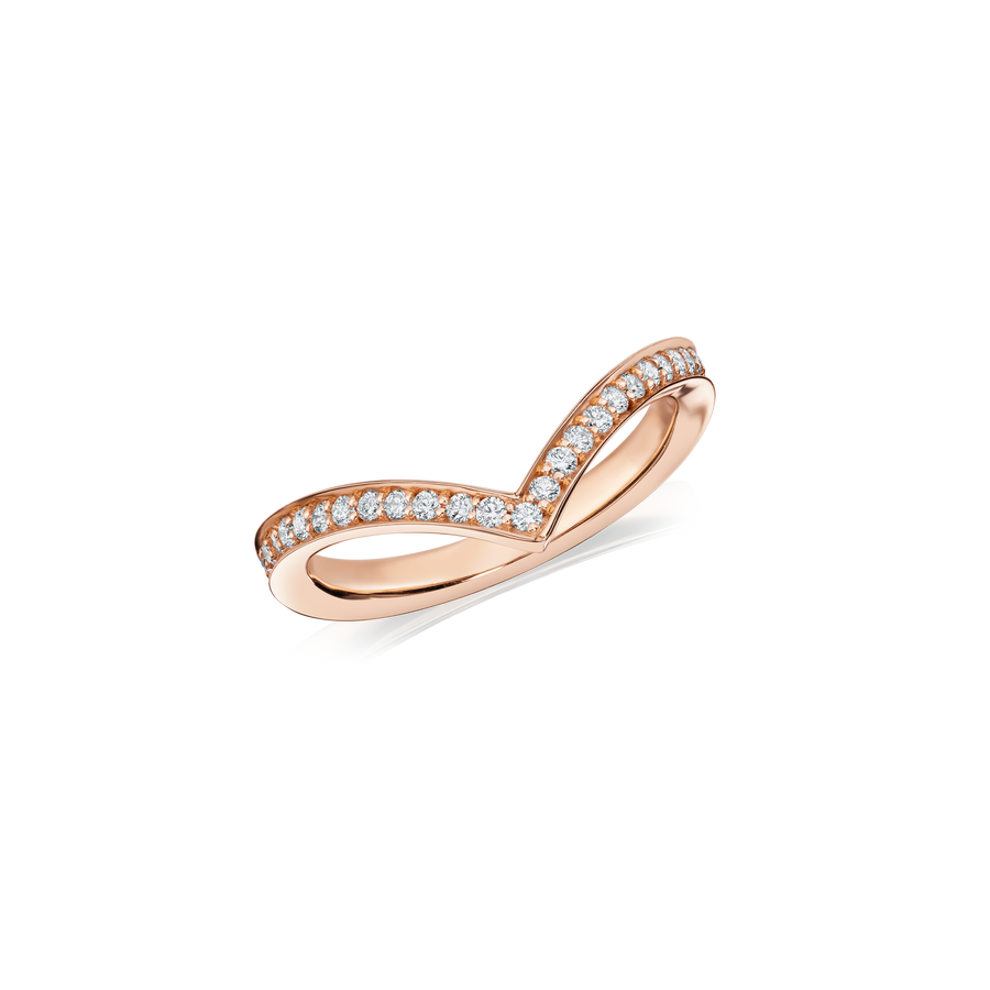 18ct Rose Gold Wishbone Diamond Ring