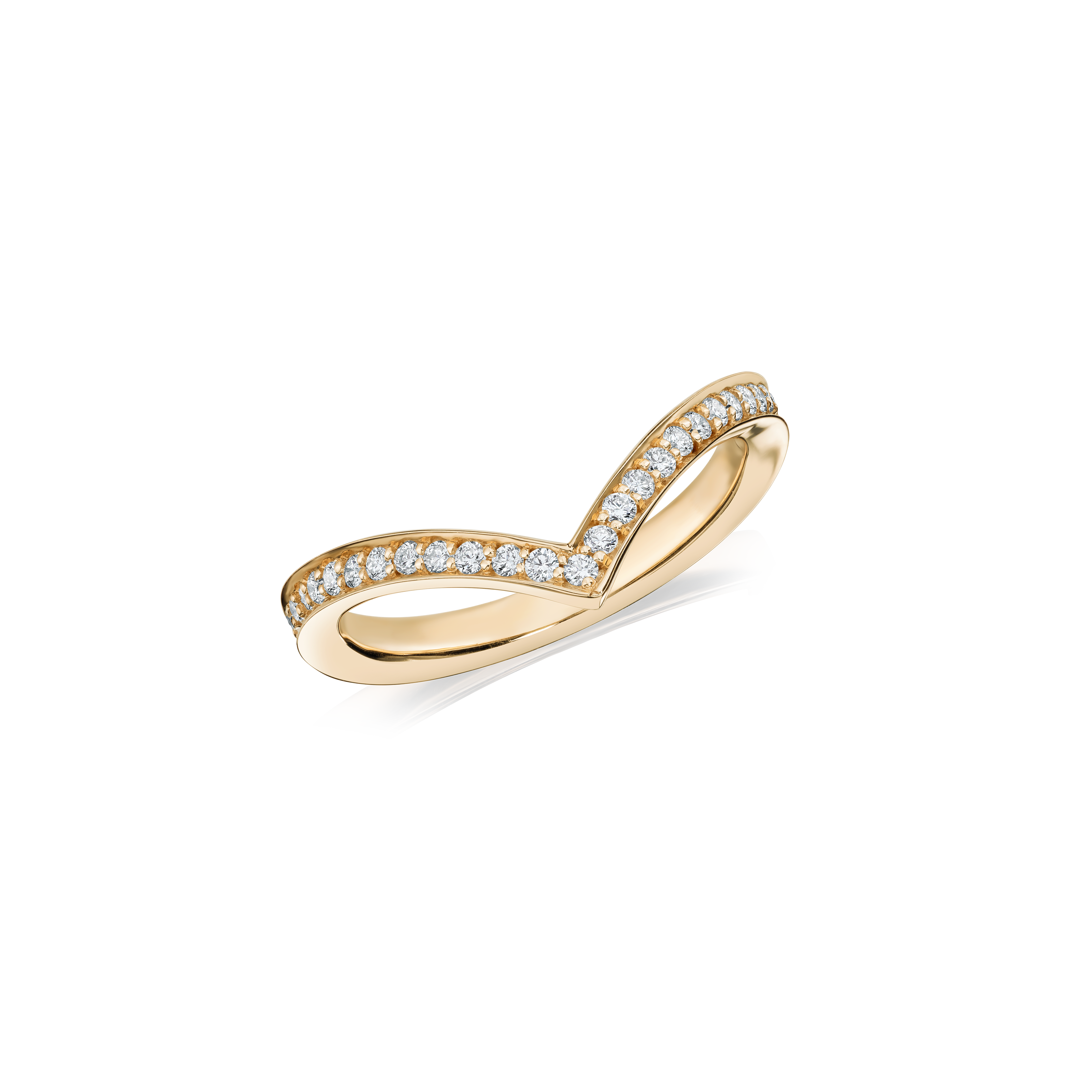 18ct Yellow Gold Wishbone Diamond Ring