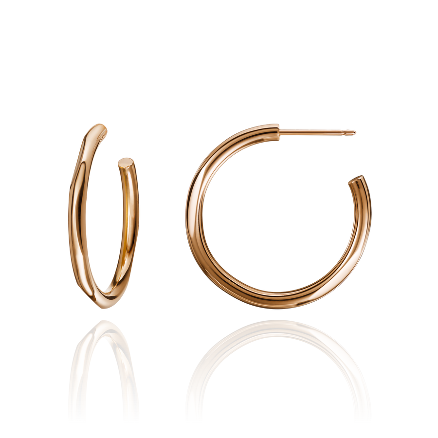 Solid 18ct Rose Gold Hoop Earrings