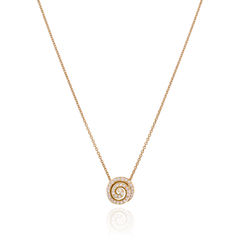 18ct Rose Gold Diamond Swirl Pendant