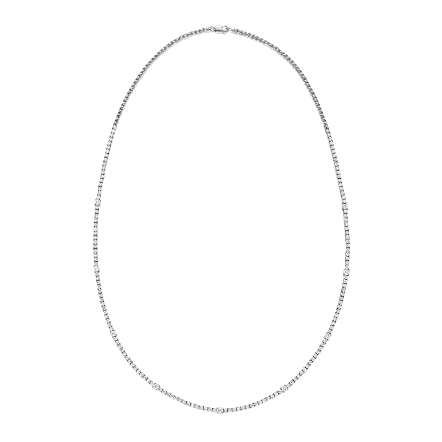 5.12cts 18ct White Gold Diamond Line Necklet