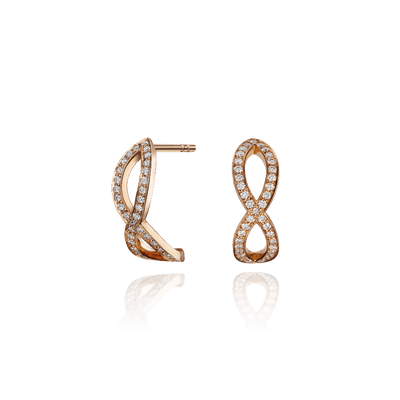 Skyline 18ct Rose Gold Crossover Earrings