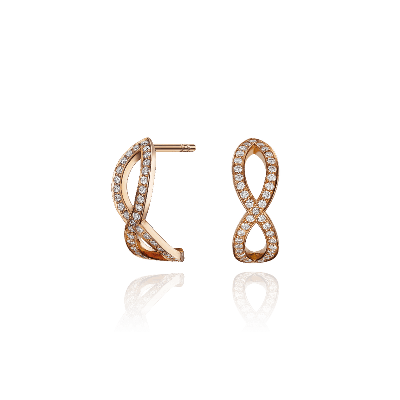 Skyline 18ct Rose Gold Crossover Earrings