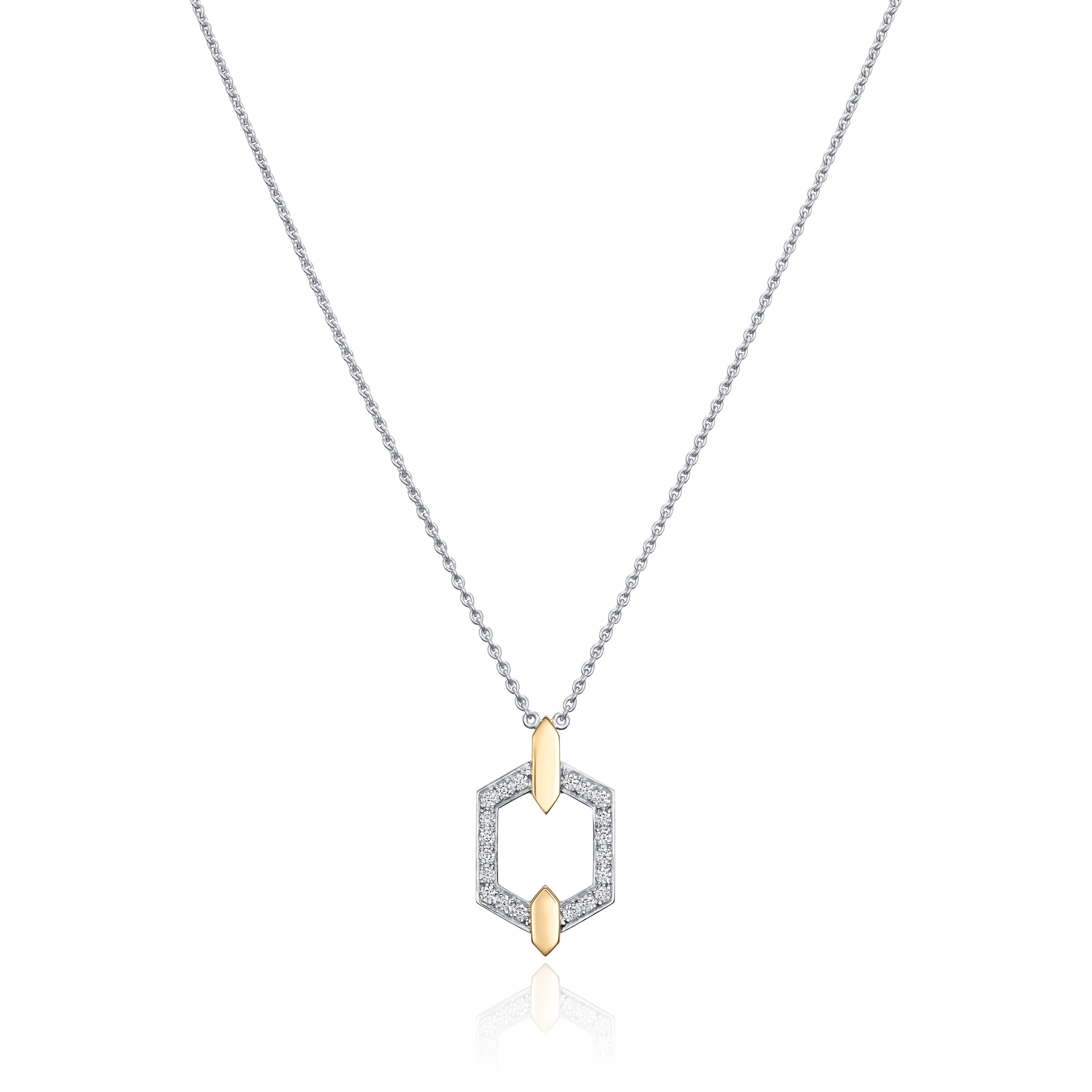Nectar Collection Diamond Set Pendant With Yellow Gold Accents