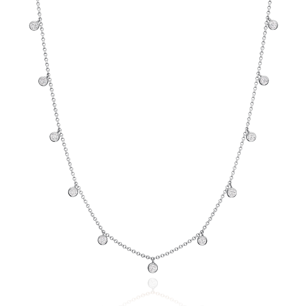 18ct White Gold Spectacle-Set Diamond Necklace