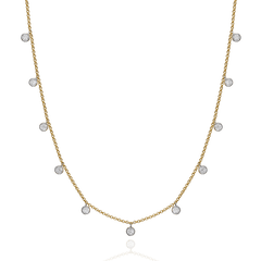18ct Yellow Gold Spectacle-Set Diamond Necklace