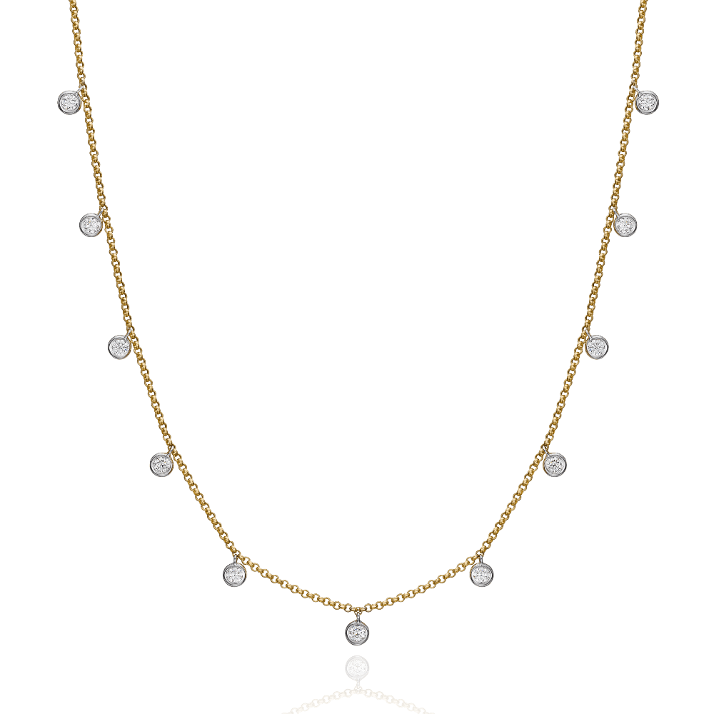 18ct Yellow Gold Spectacle-Set Diamond Necklace