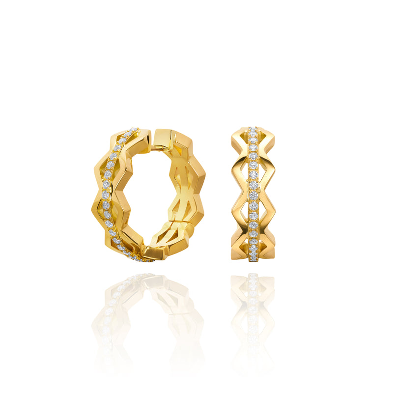 18ct Yellow Gold Nectar Hoop Earrings