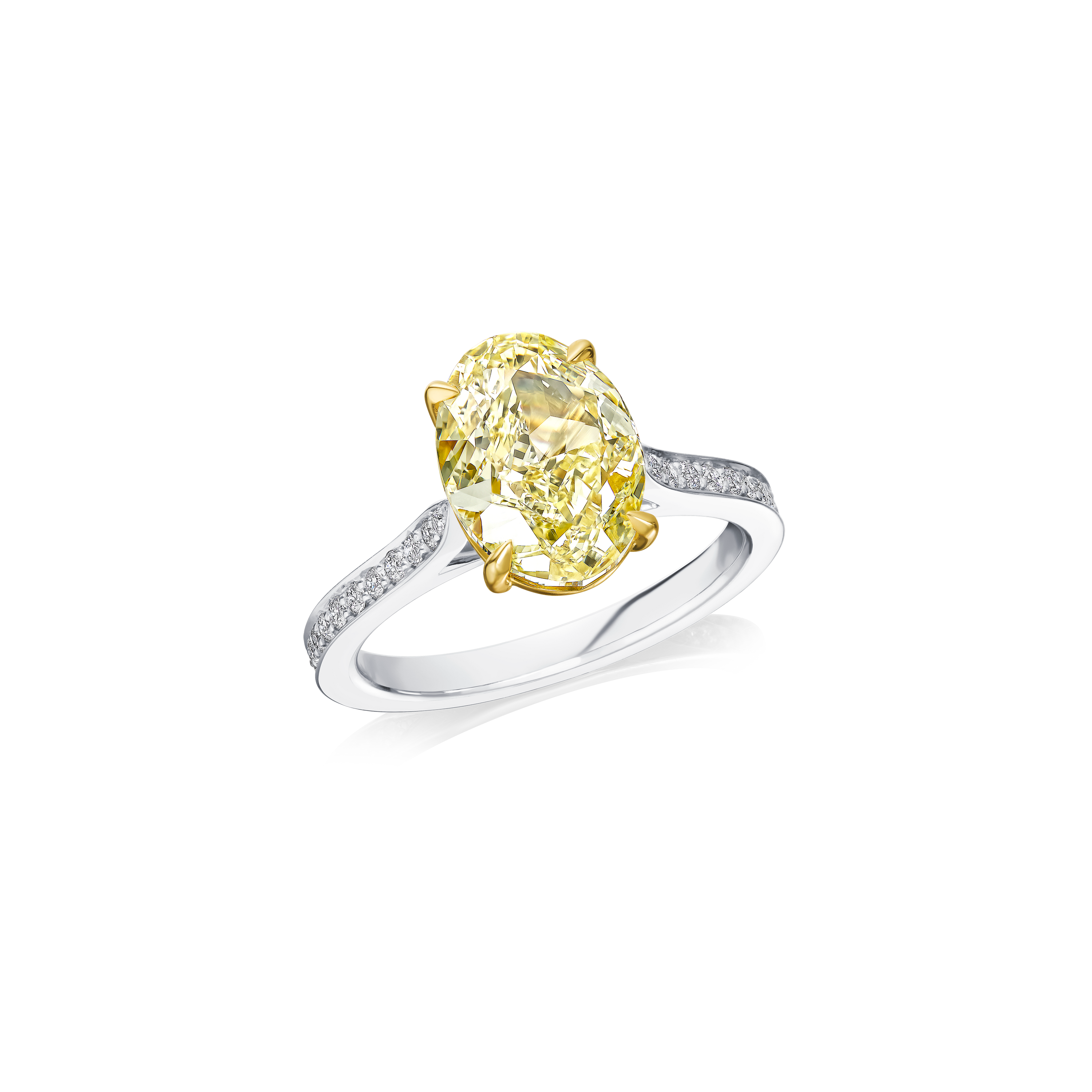 Natural Fancy Yellow Oval Diamond Engagement Ring G Collins Sons
