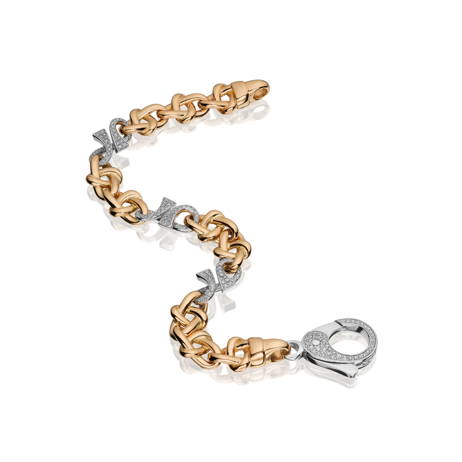 18ct Rose Gold and Diamond Set Infinity Bracelet
