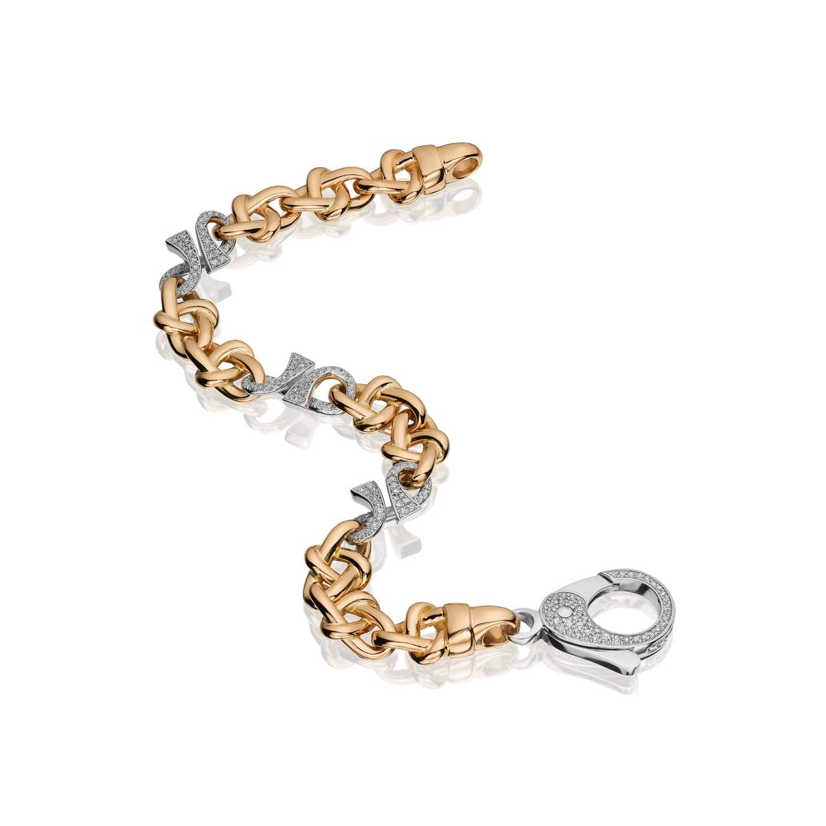 18ct Rose Gold and Diamond Set Infinity Bracelet G Collins & Sons
