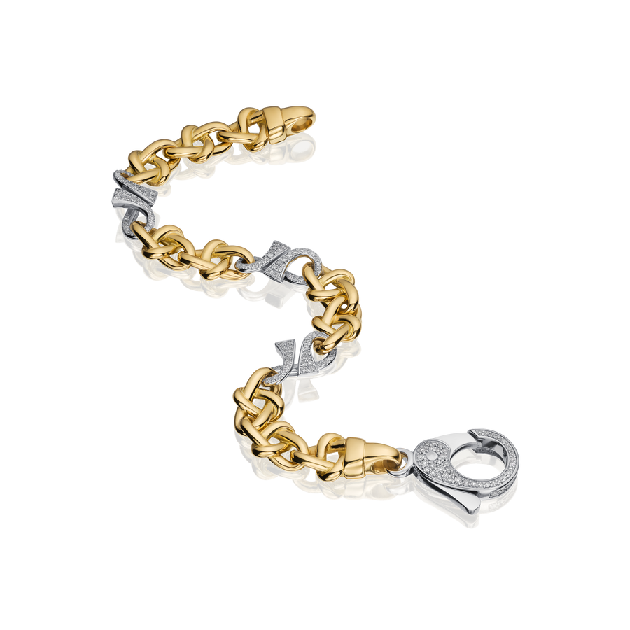 18ct Yellow Gold and Diamond Set Infinity Bracelet