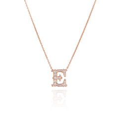 18ct Rose Gold Diamond Set Initial Pendant