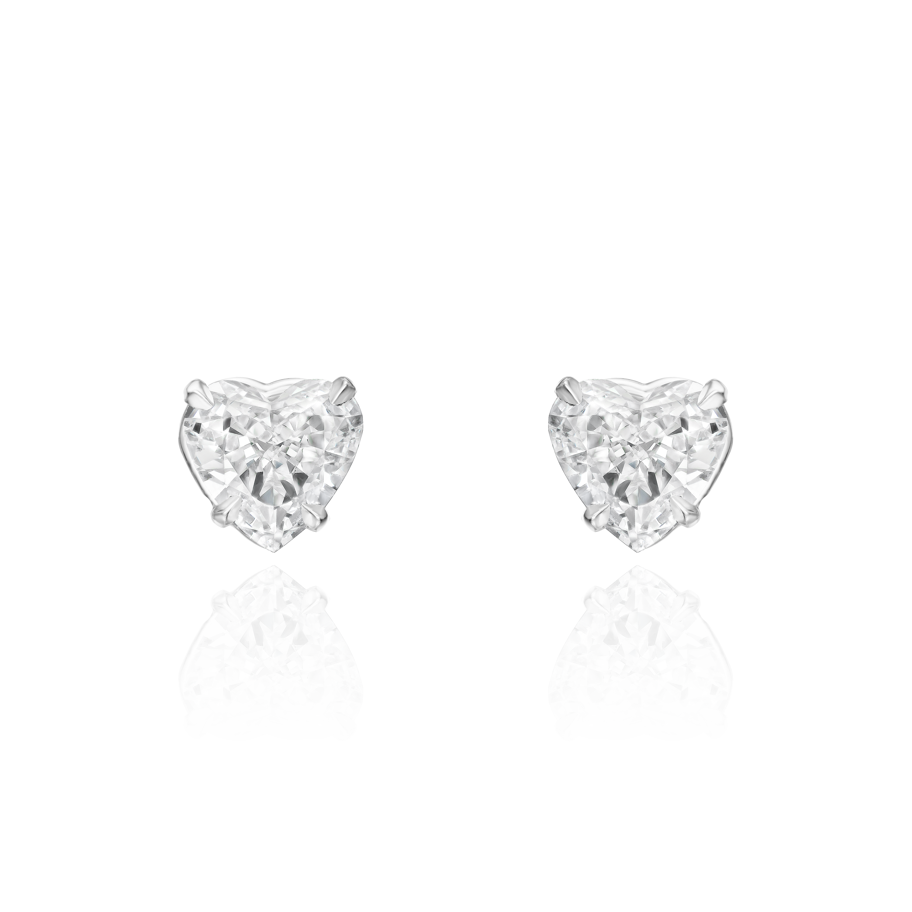 0.80cts Heart Shape Diamond Earrings