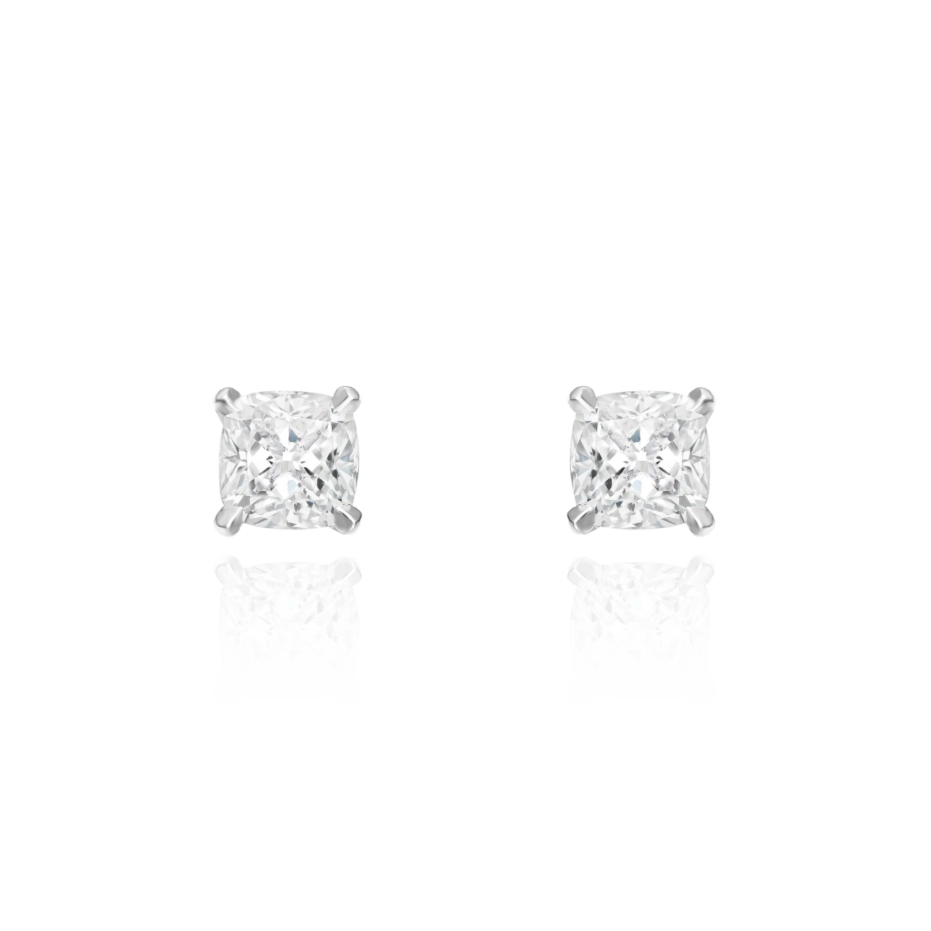 1.43cts Square Cushion Cut Diamond Earrings