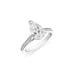 2.01cts Pear-Shape Diamond Platinum Engagement Ring