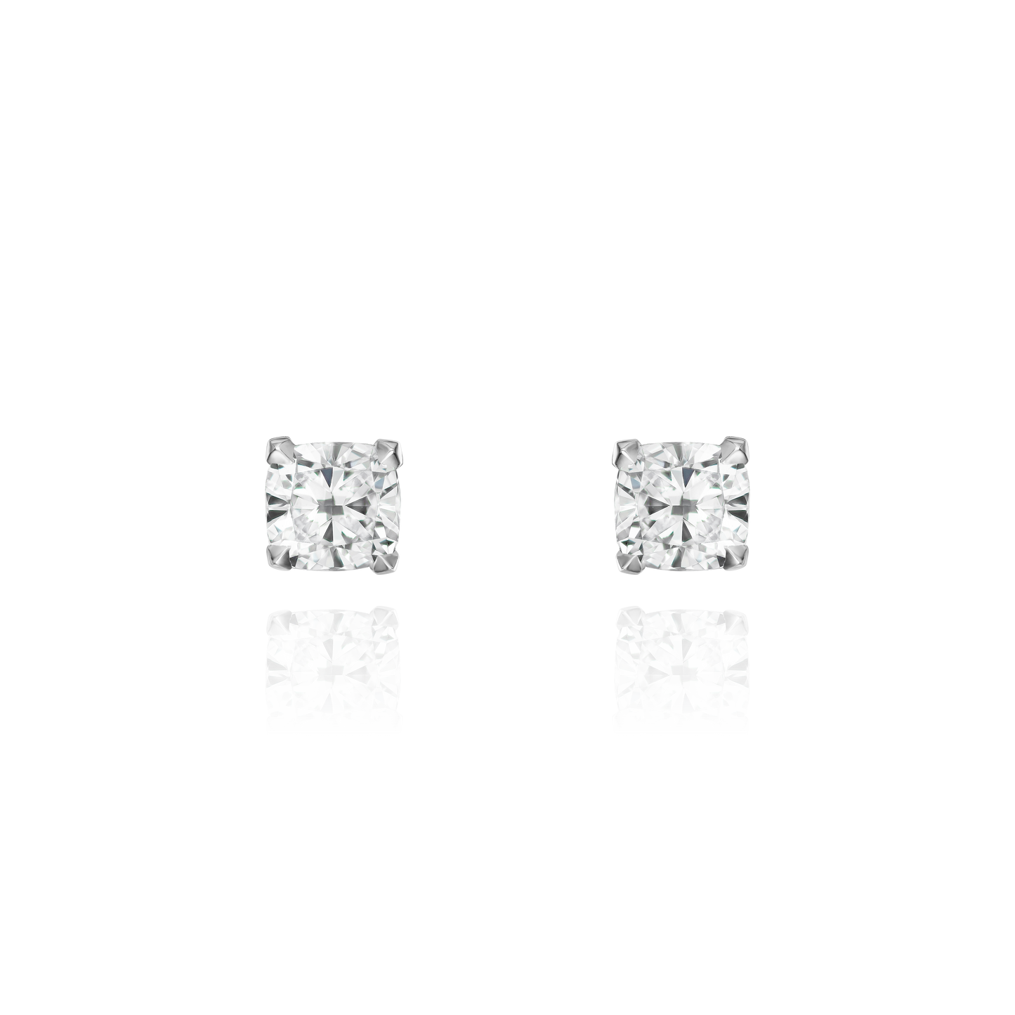 0.61cts Cushion Cut Diamond Stud Earrings