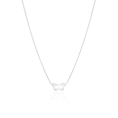 Platinum Butterfly Trace Chain Pendant