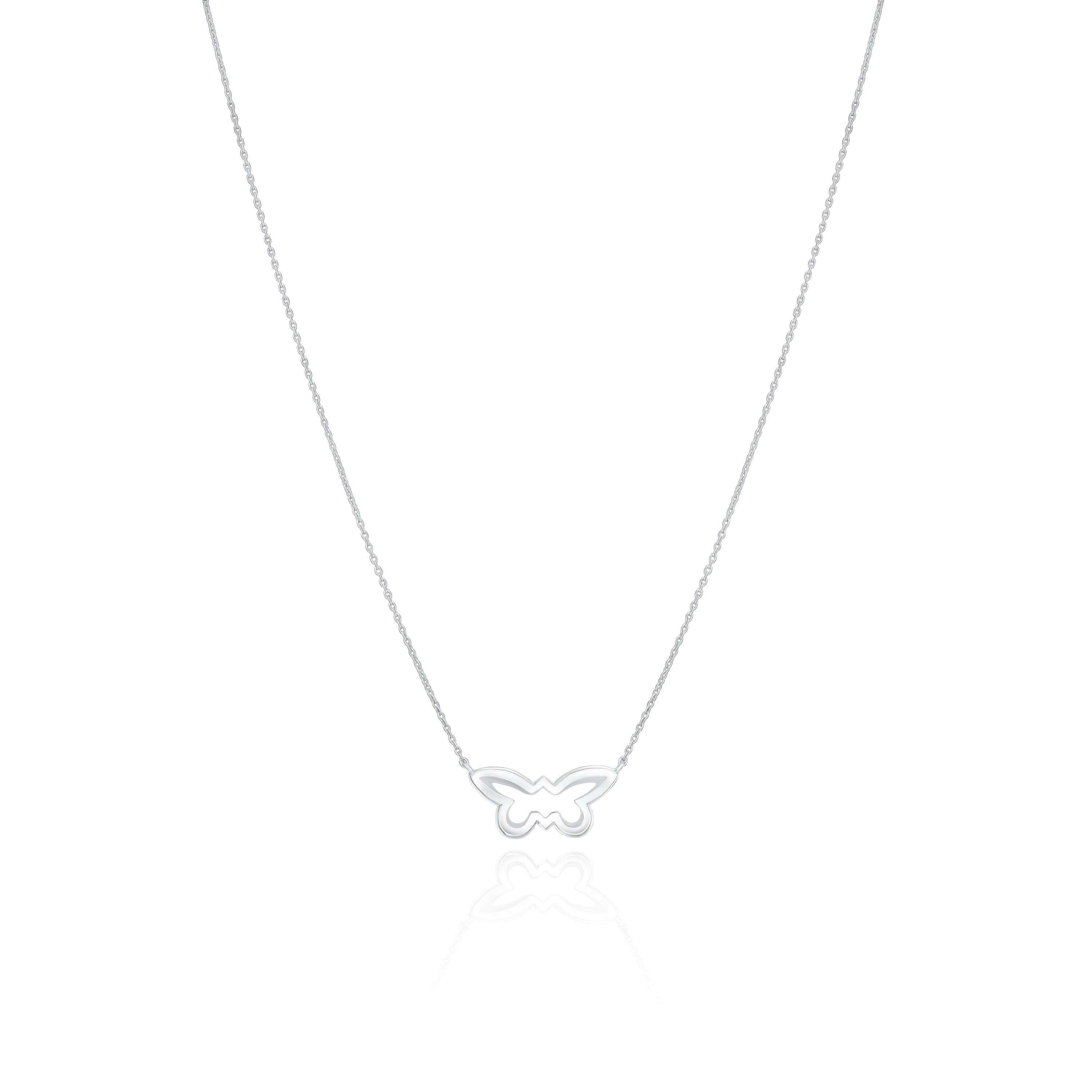 Platinum Butterfly Trace Chain Pendant