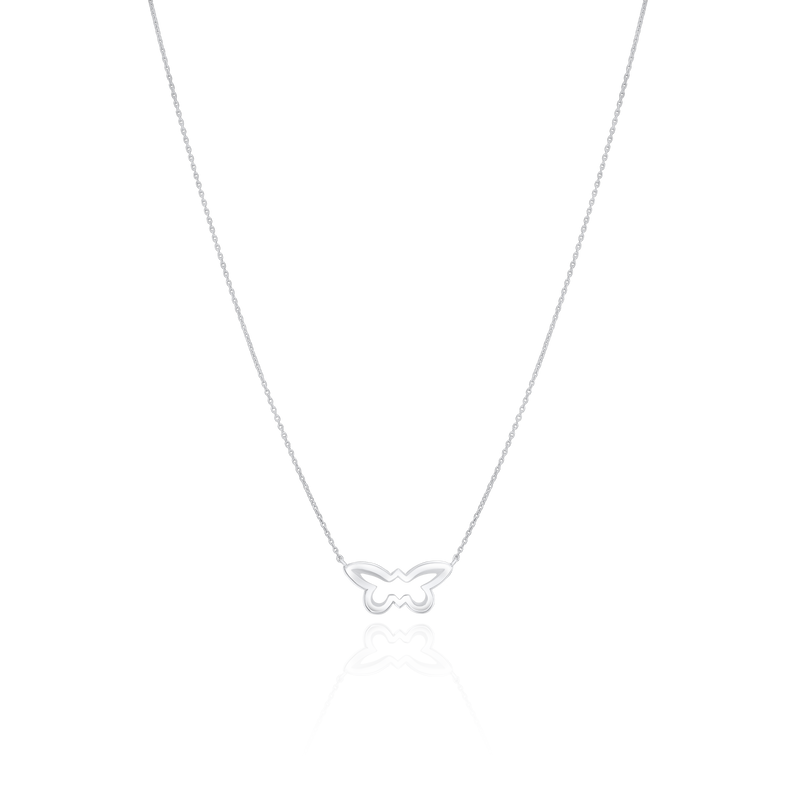 Platinum Butterfly Trace Chain Pendant