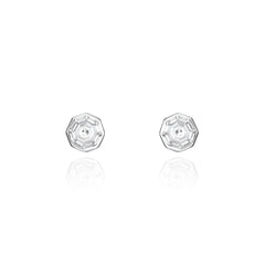 0.60cts Octagonal Cut Diamond Rubover Set Stud Earrings