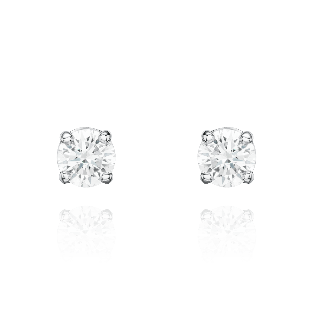 1.00cts Single Stone Diamond Stud Earrings