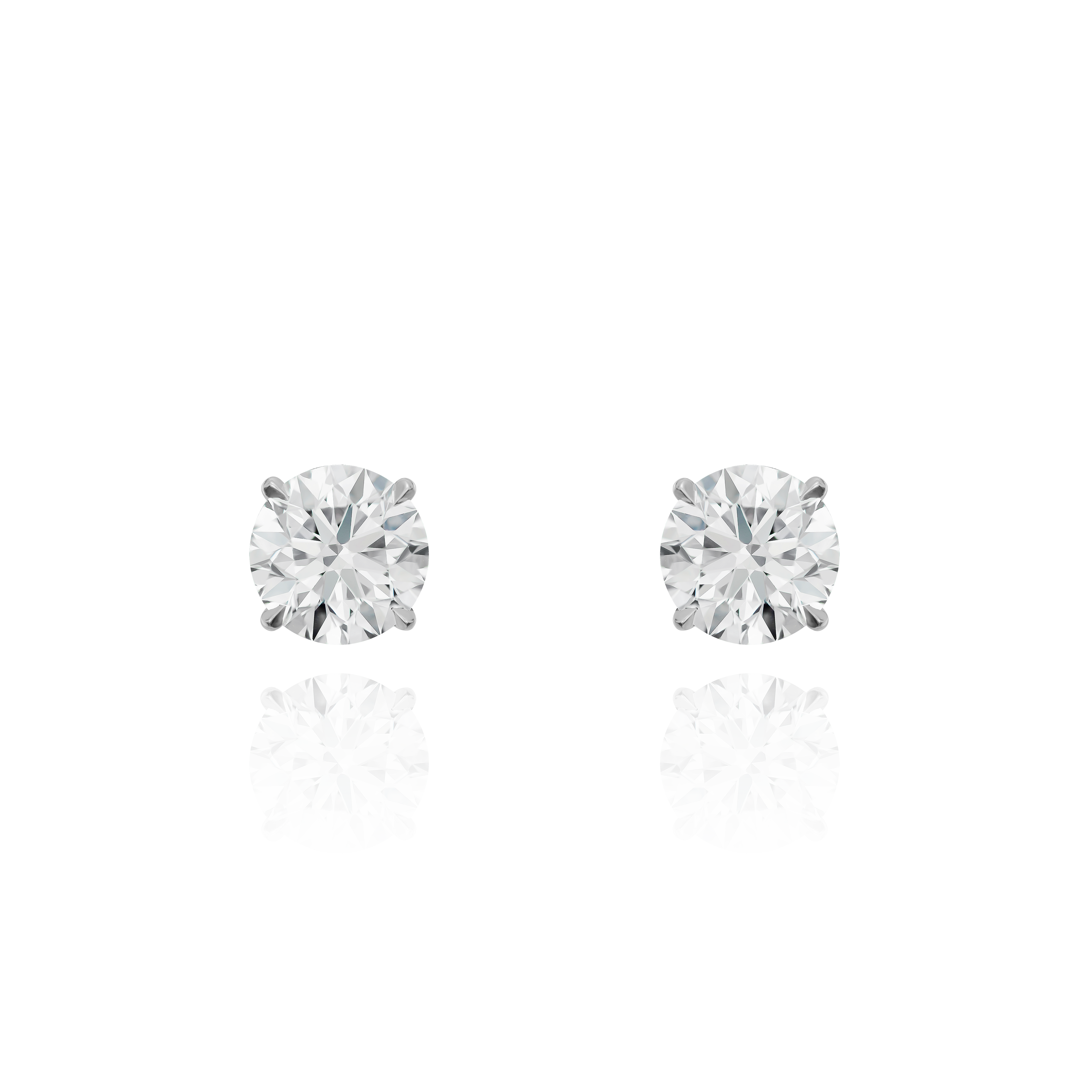 2.42cts Superfine Diamond Stud Platinum Earrings