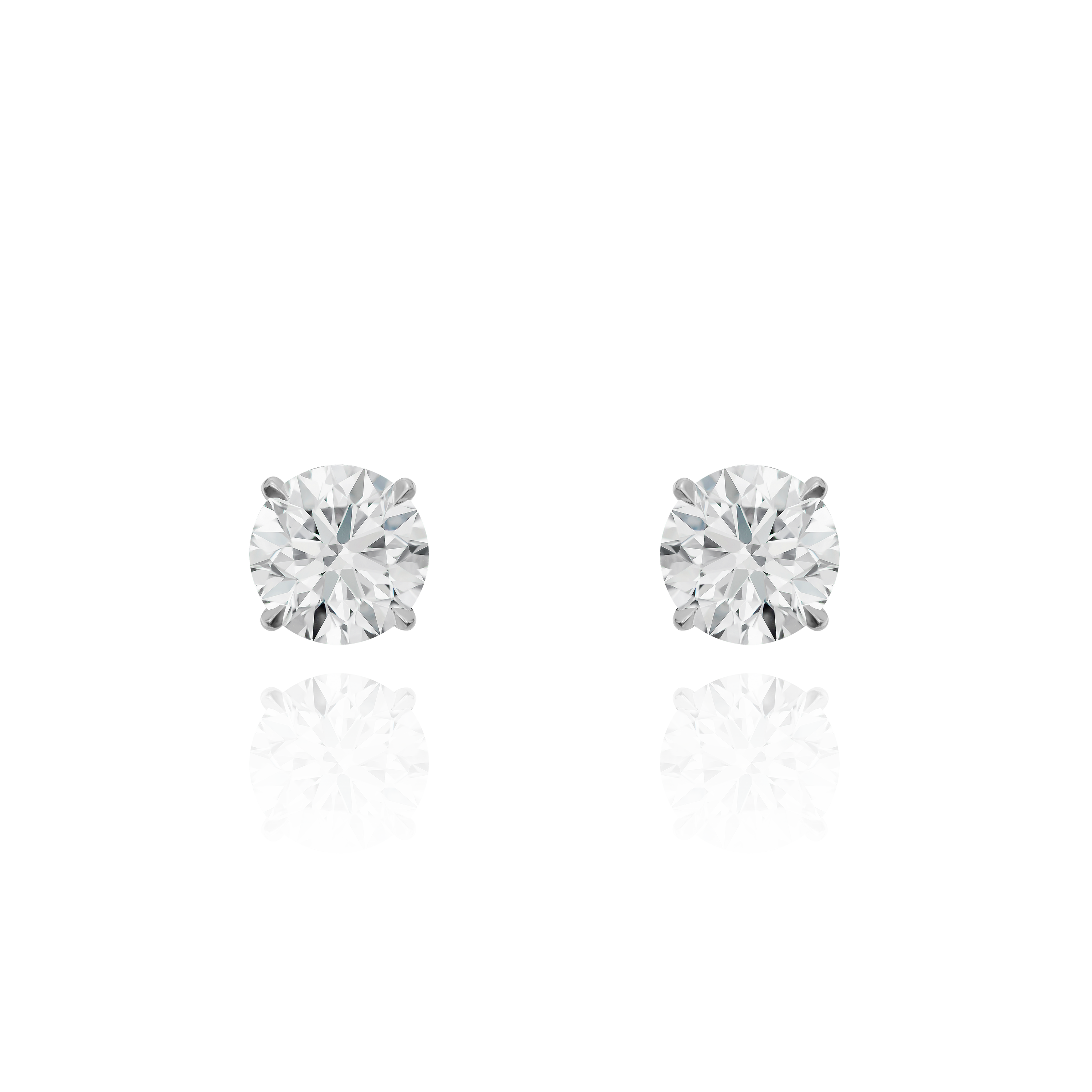 2.42cts Superfine Diamond Stud Platinum Earrings