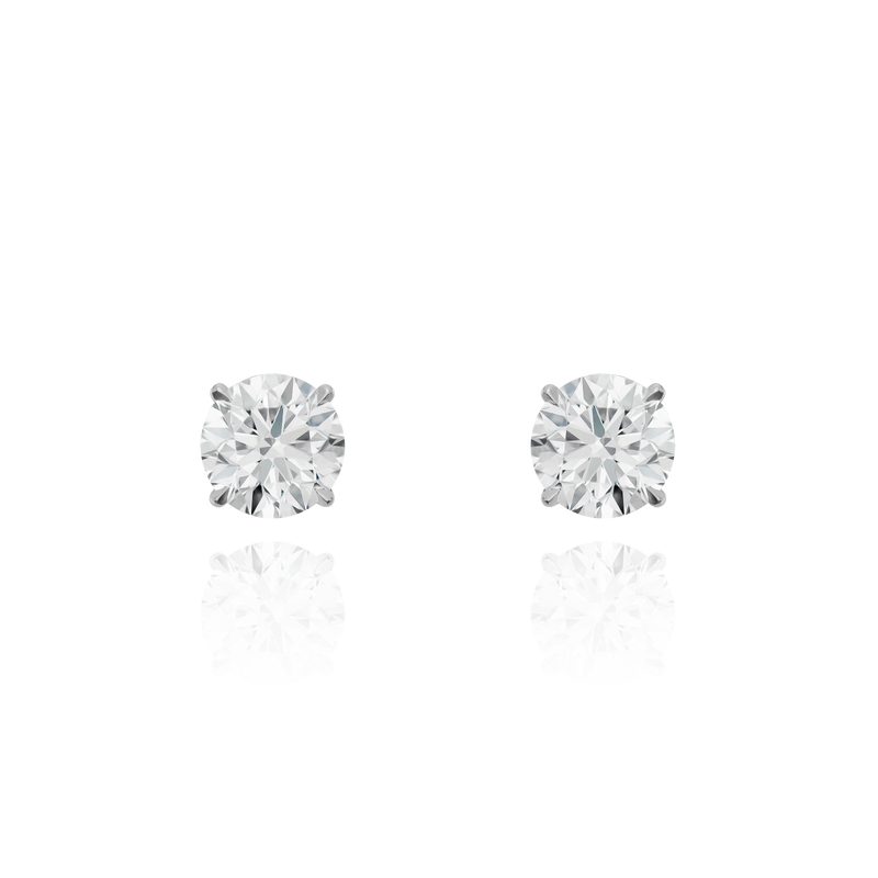 2.42cts Superfine Diamond Stud Platinum Earrings