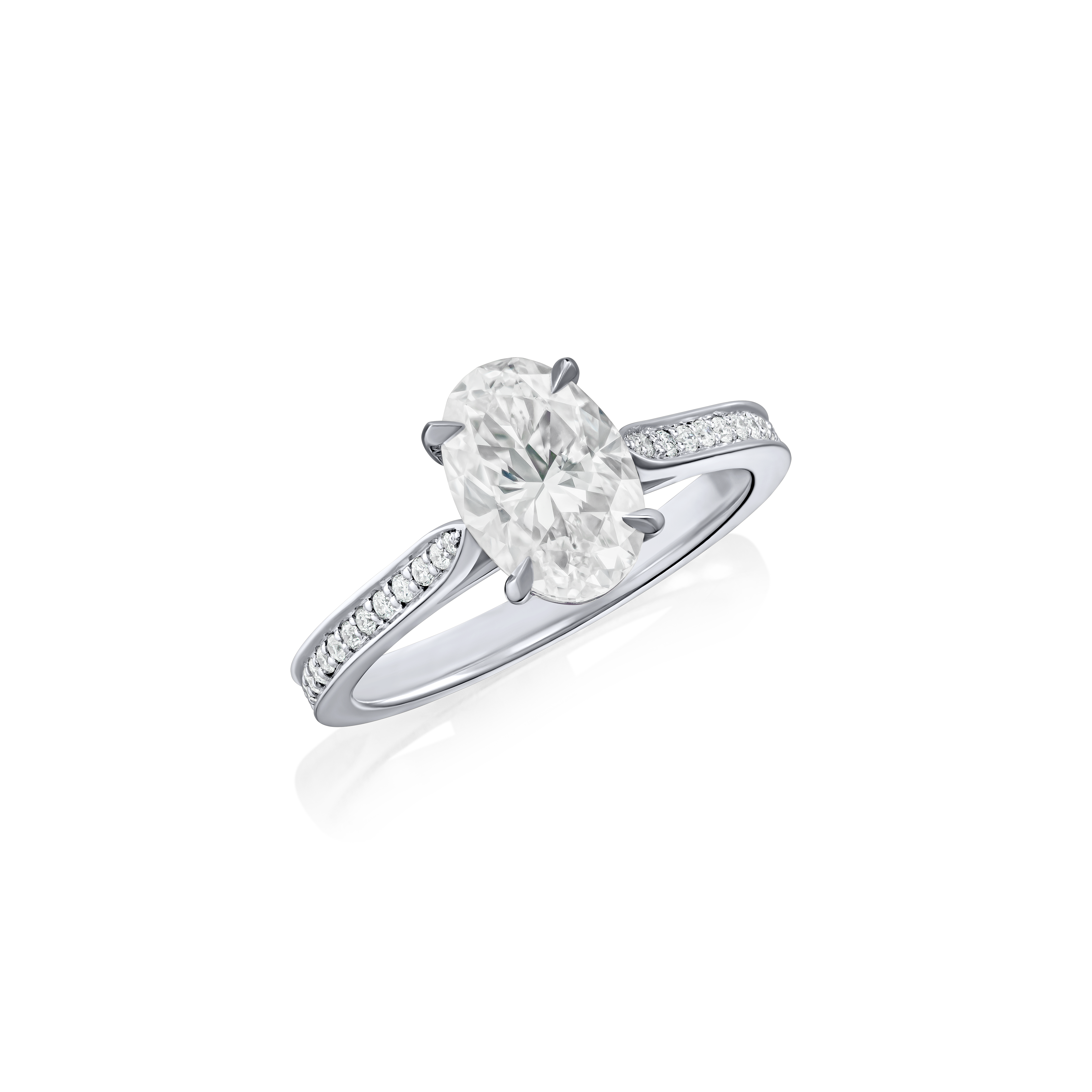 2.01cts Oval Diamond Solitaire Platinum Ring