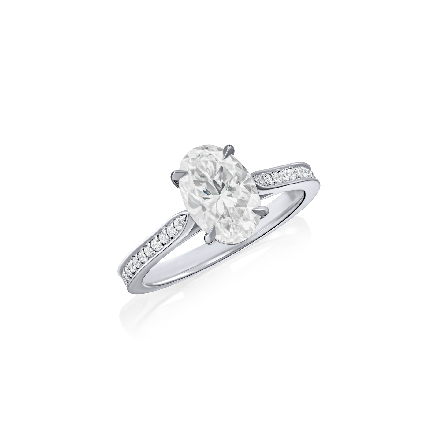 2.01cts Oval Diamond Solitaire Platinum Ring