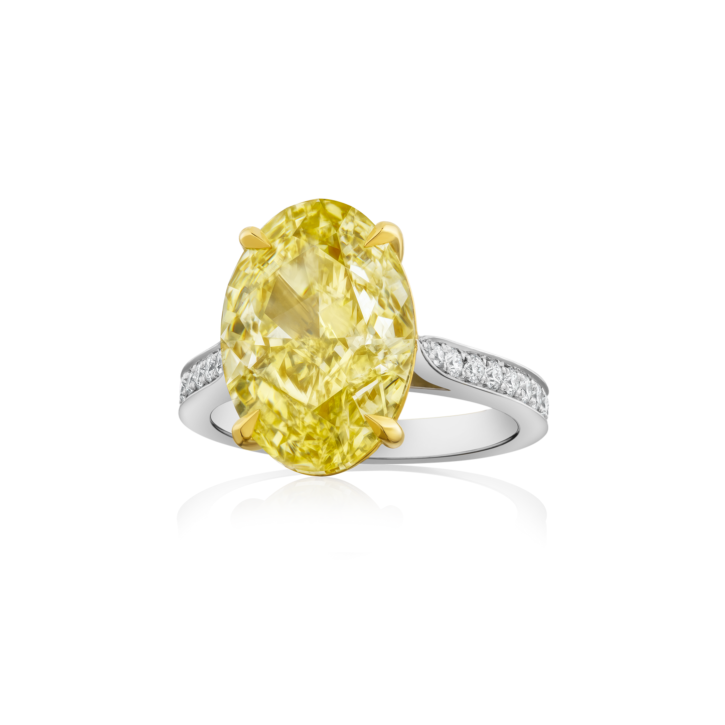 8.02cts Natural Fancy Yellow Oval Diamond Engagement Ring
