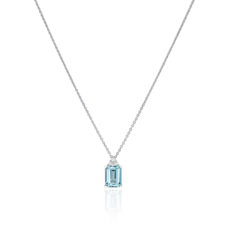 2.03cts Aquamarine and Diamond Pendant