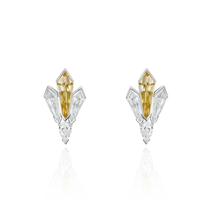 5.54cts Yellow Diamond and White Kite Diamond Earrings