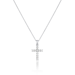 1.47cts Diamond Cross Platinum Pendant