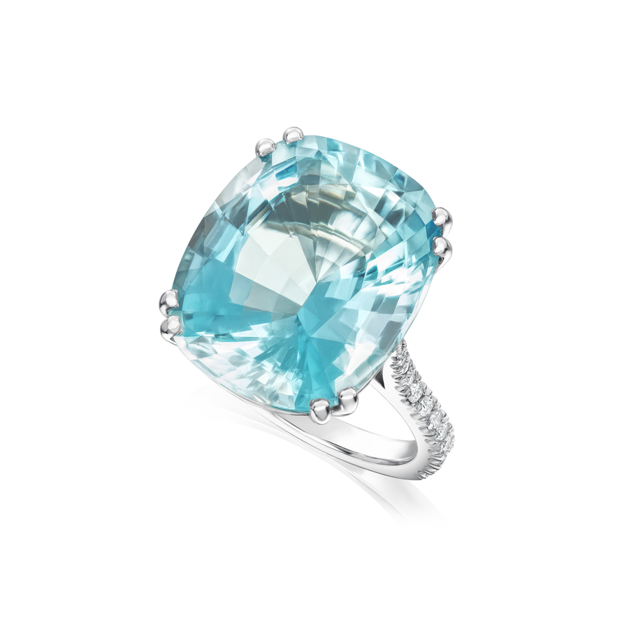 15.07cts Aquamarine and Diamond Ring