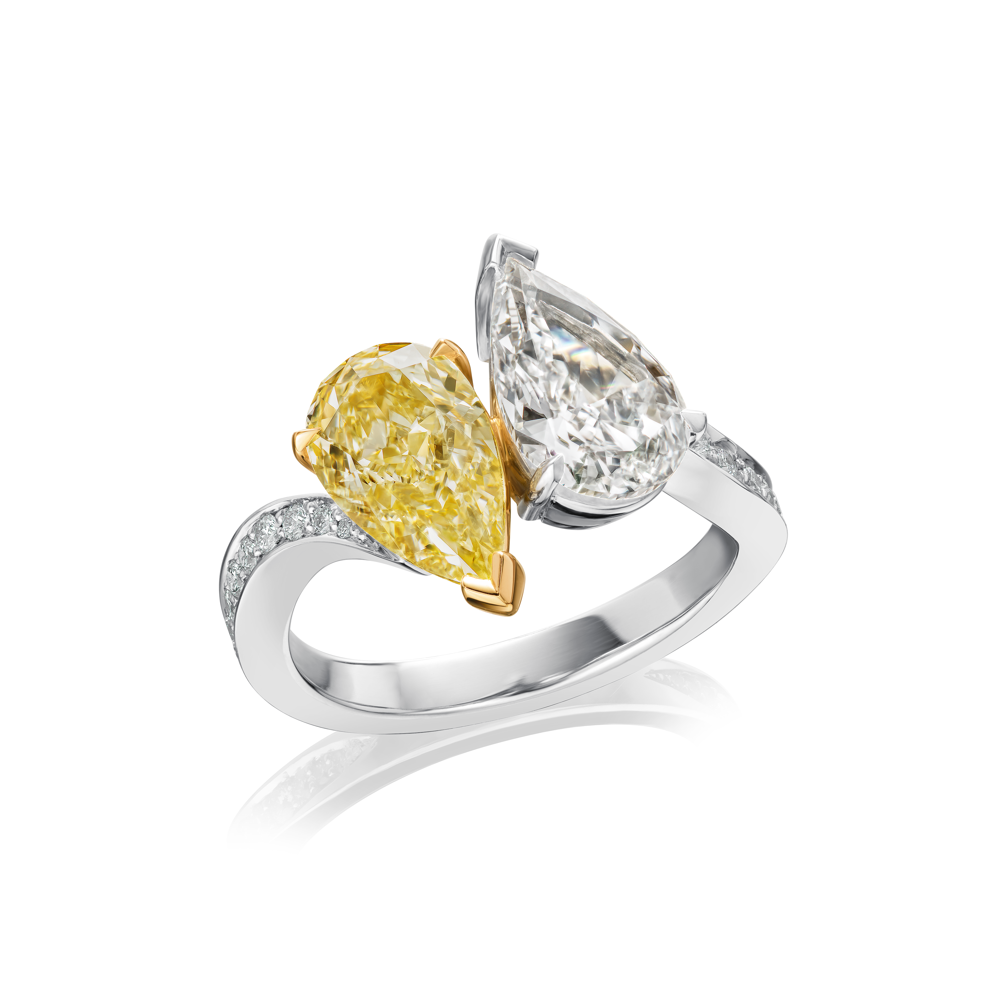 Toi Et Moi Yellow and White Diamond Ring