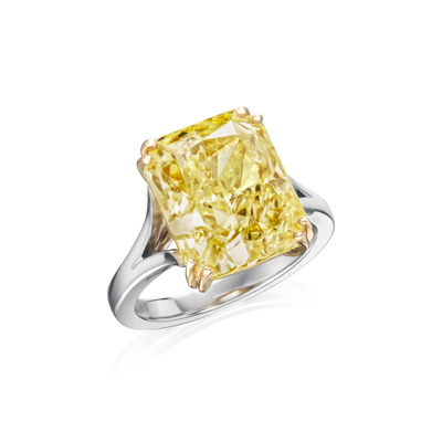 8.30ct Radiant Cut Yellow Diamond Engagement Ring