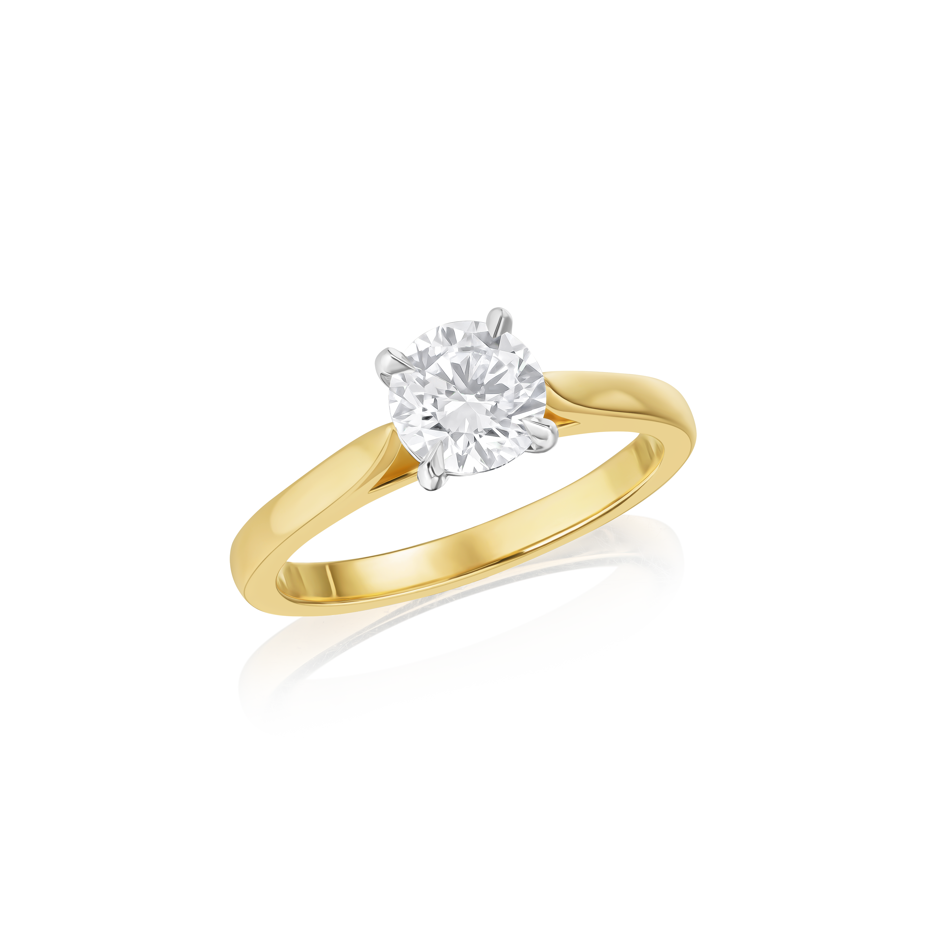 1.00cts Round Brilliant Cut Diamond Solitaire Gold Engagement Ring