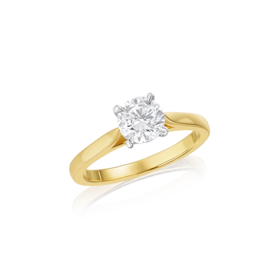 1.00cts Round Brilliant Cut Diamond Solitaire Gold Engagement Ring