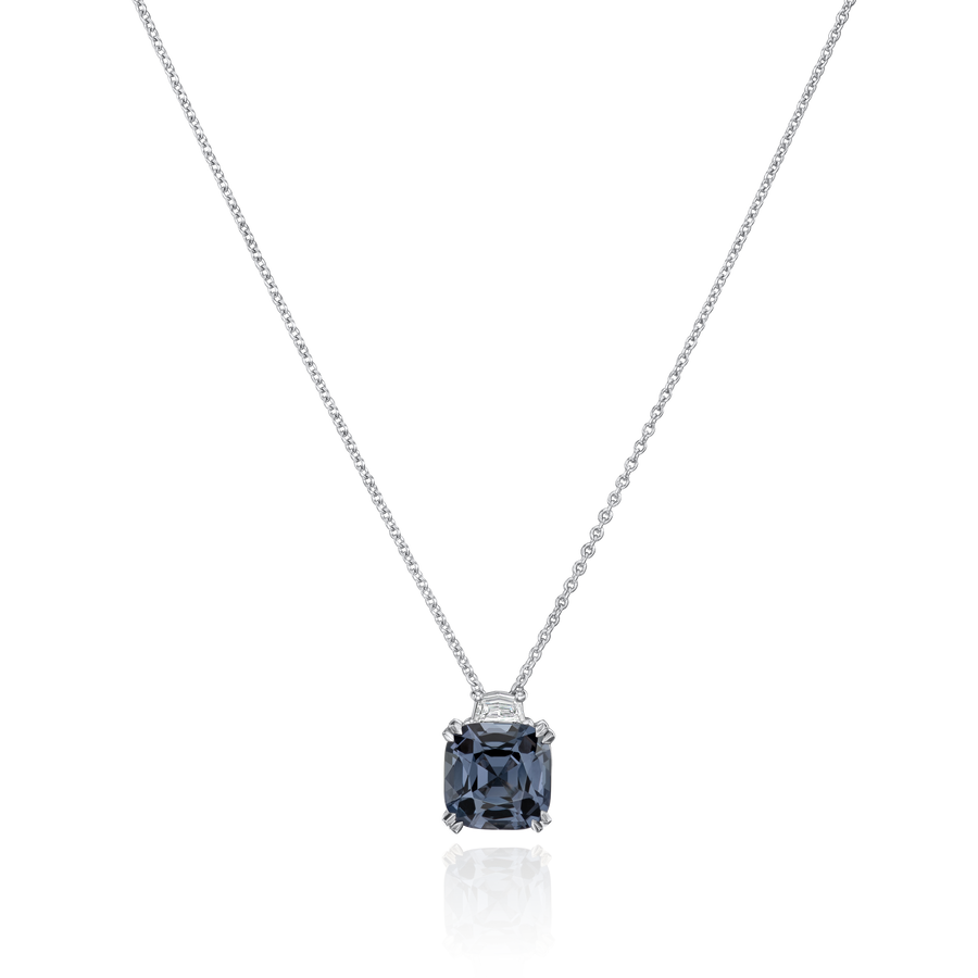 5.30cts Grey Spinel and Diamond Pendant