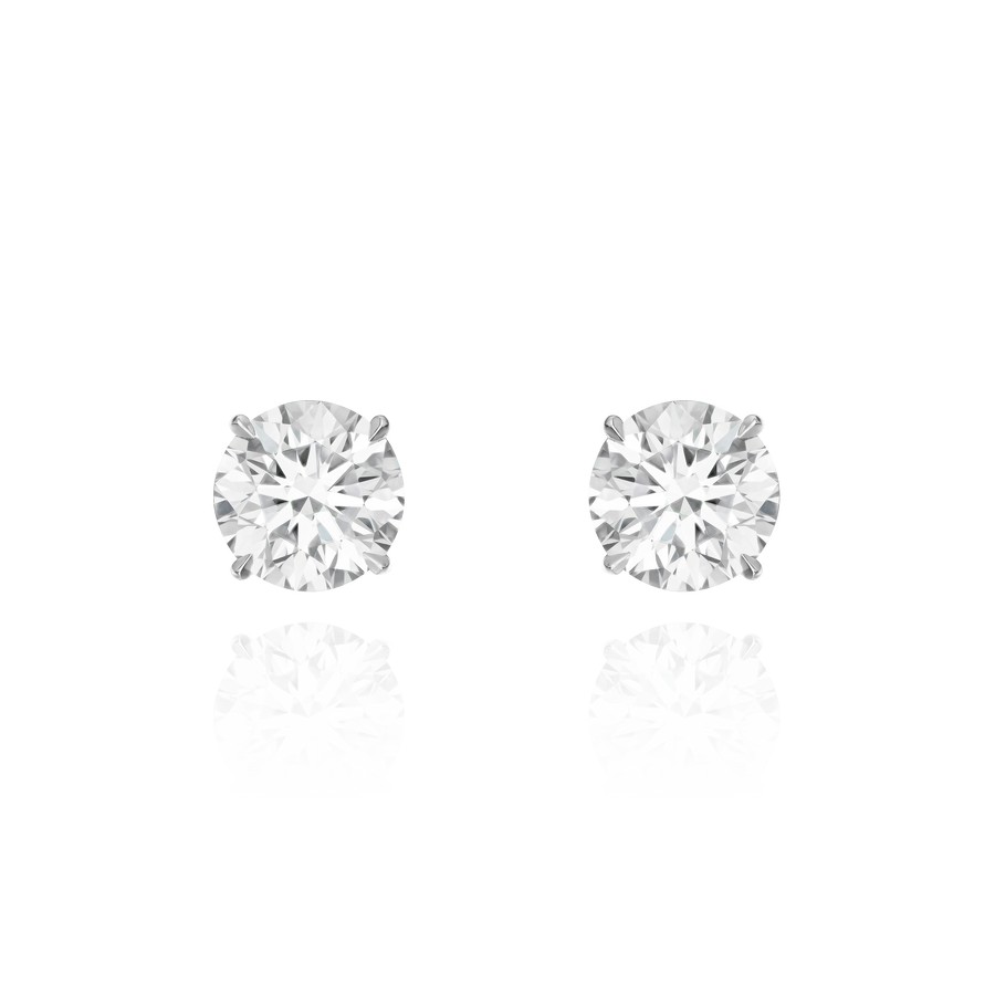 3.19cts Round Brilliant Cut Stud Earrings