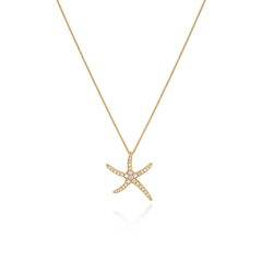 18ct Yellow Gold Diamond Starfish Pendant