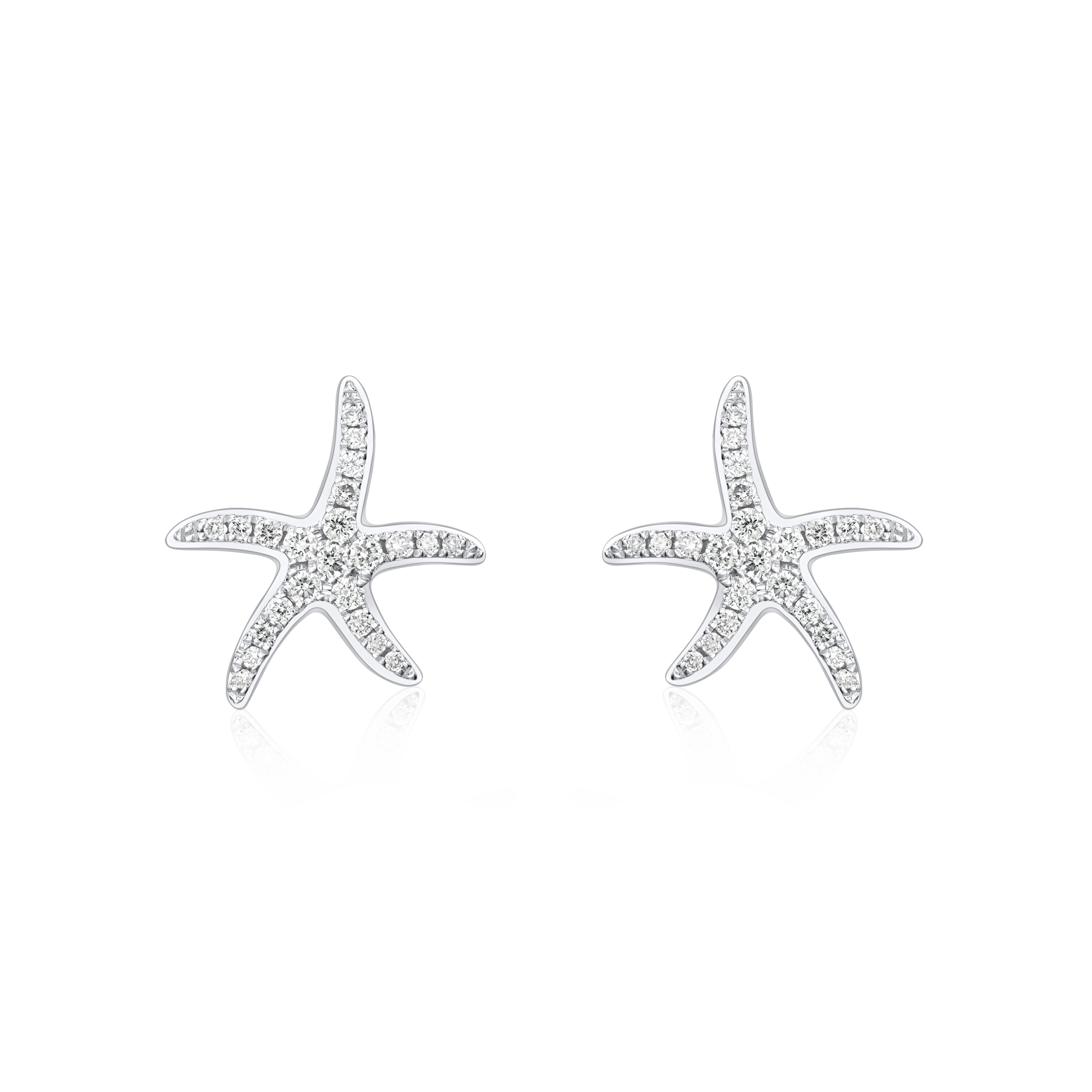 Starfish 18ct White Gold Diamond Earrings