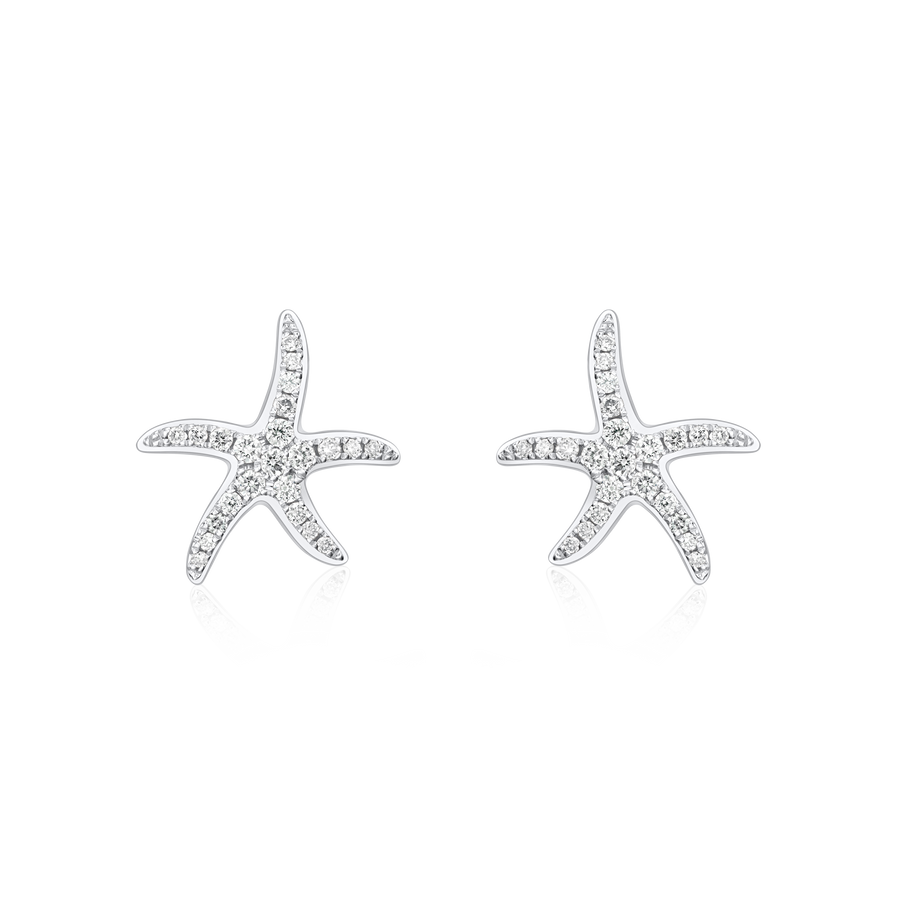 Starfish 18ct White Gold Diamond Earrings