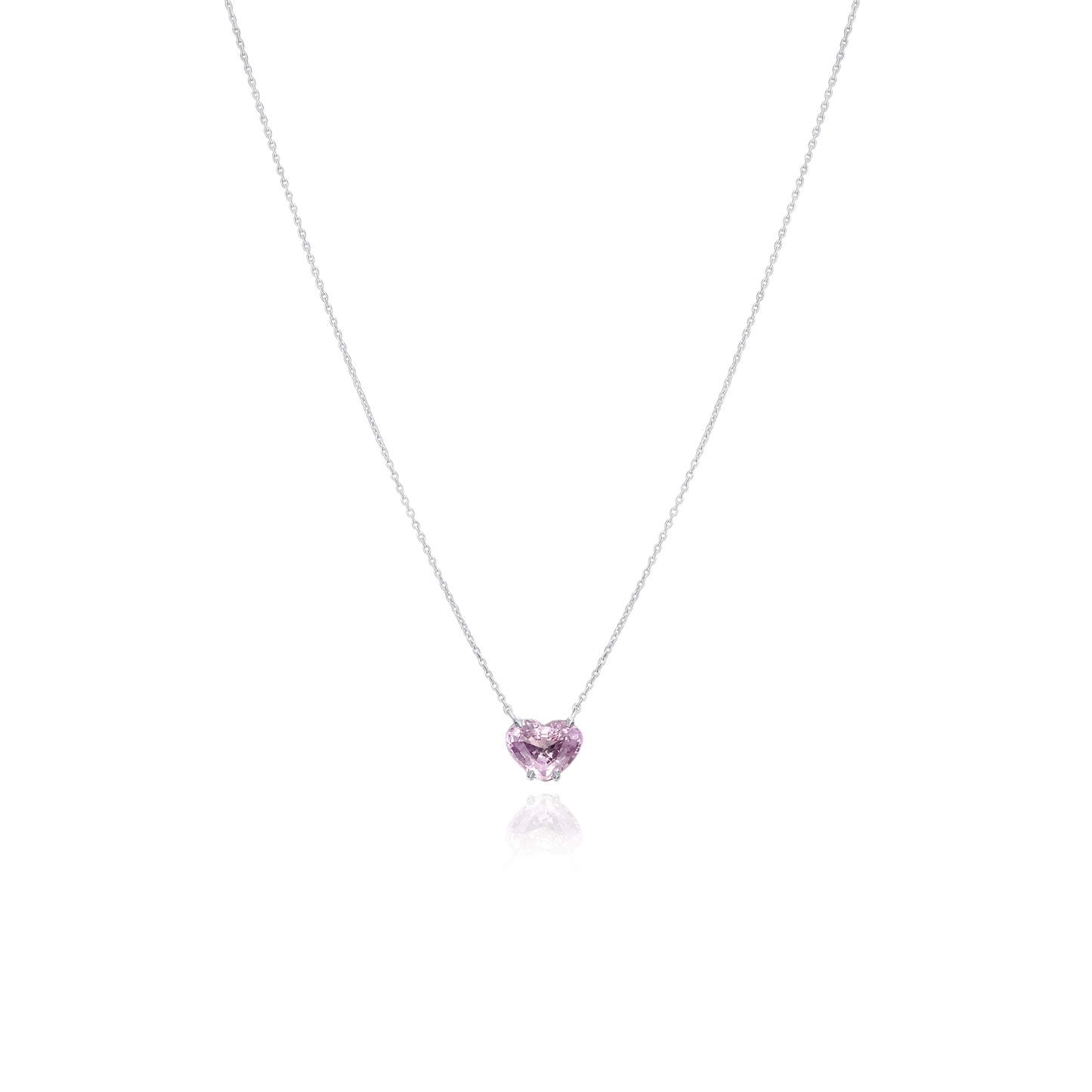 1.53cts Heart Pink Sapphire Pendant