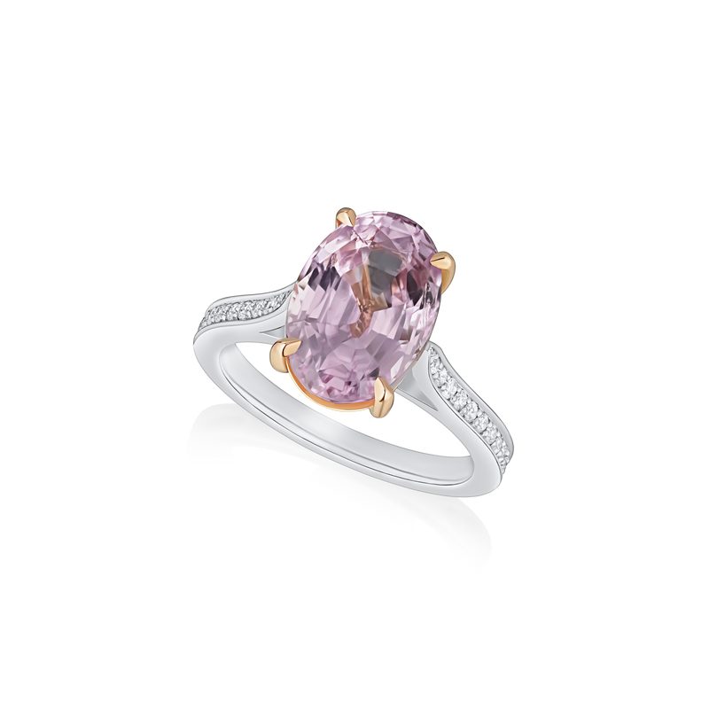 6.34cts Pink Sapphire and Diamond Ring