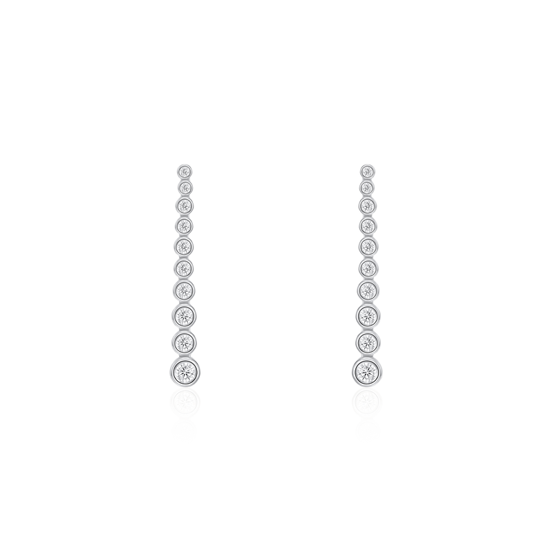 0.95cts Round Brilliant-Cut Diamond Drop Earrings